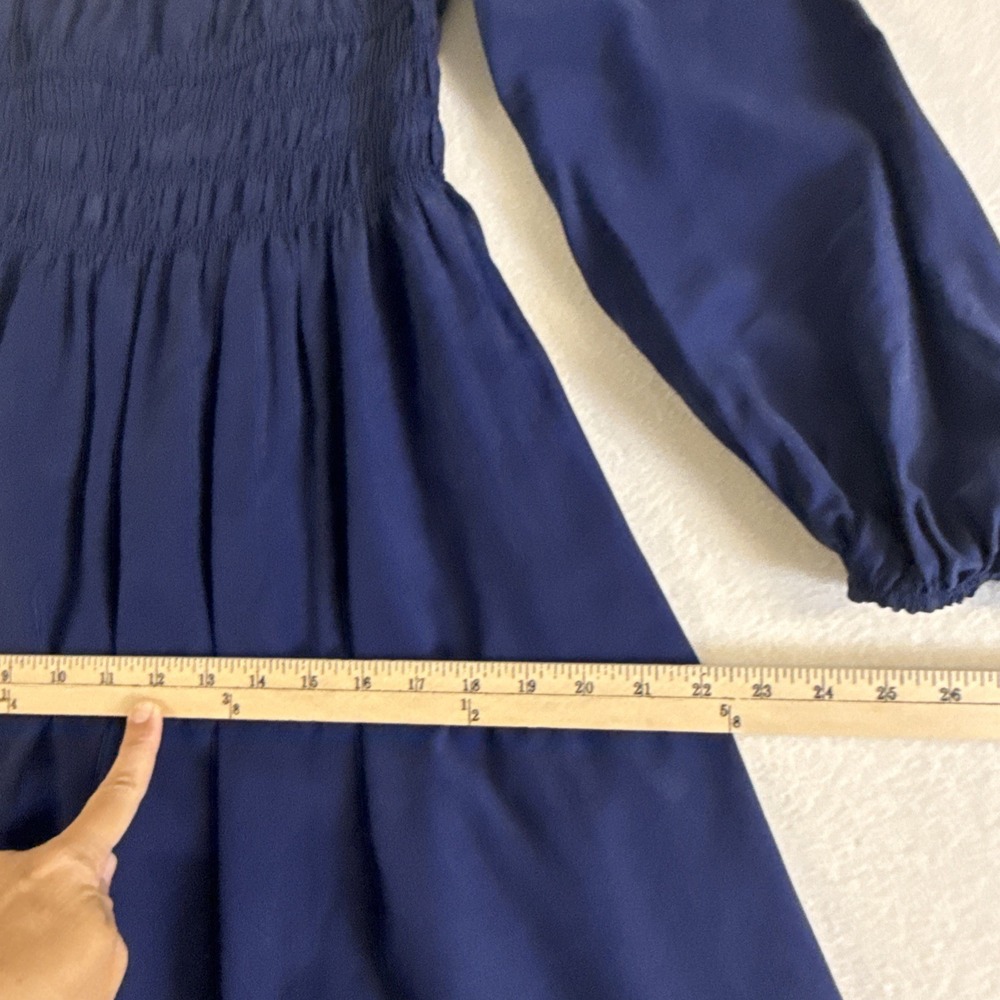 Hill House Jasmine Nap Dress Midi Small Navy Blue Lyocell Boho Timeless Staple - Picture 6 of 10